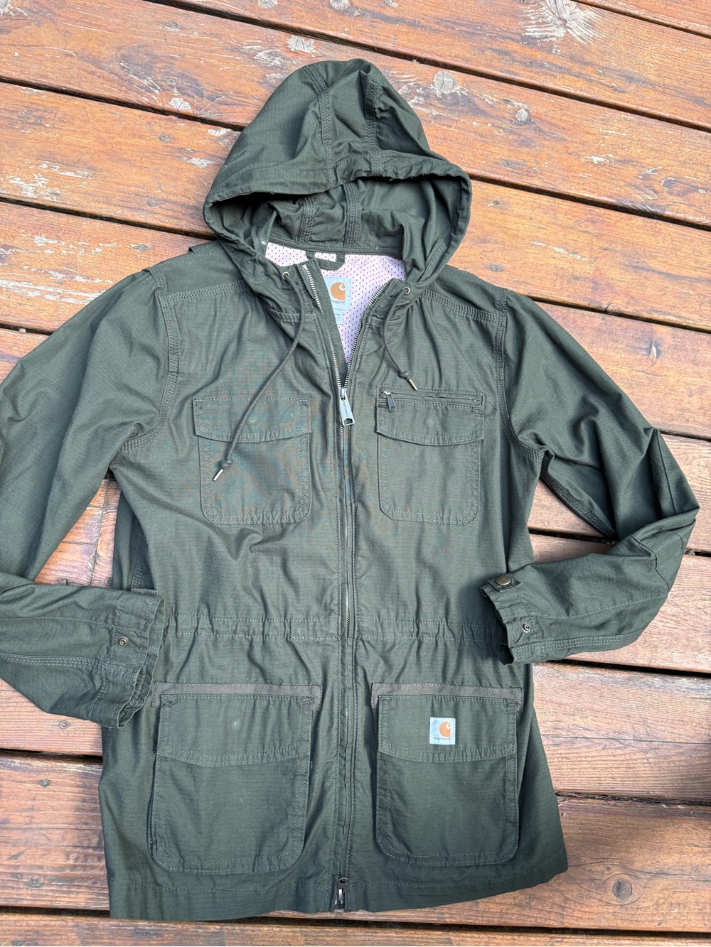 Carhartt Dark Olive Hooded Utility Anorak Jacket